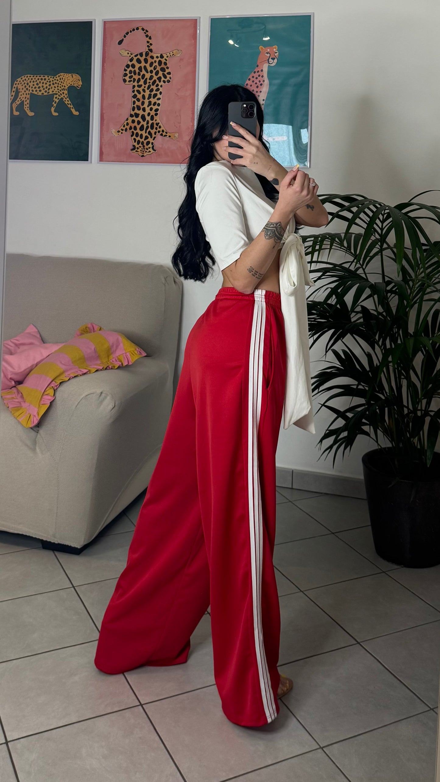 Pantalone LAY acetato rosso