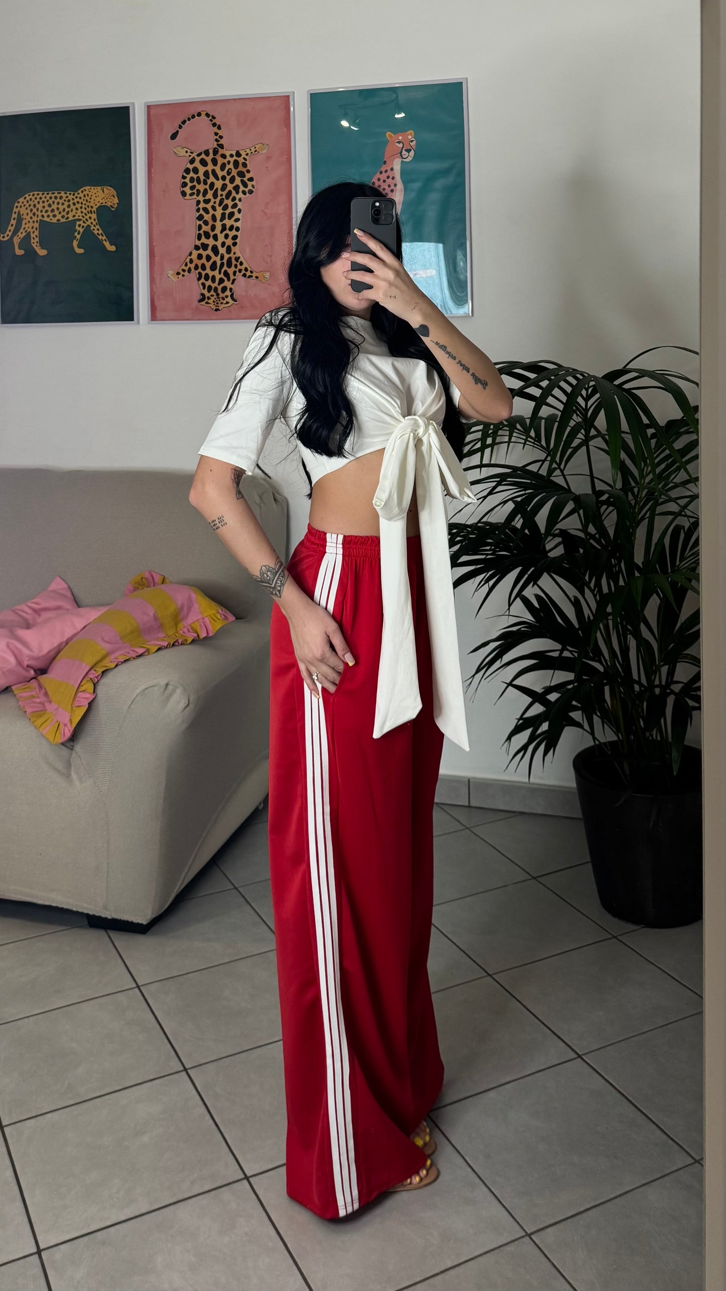 Pantalone LAY acetato rosso