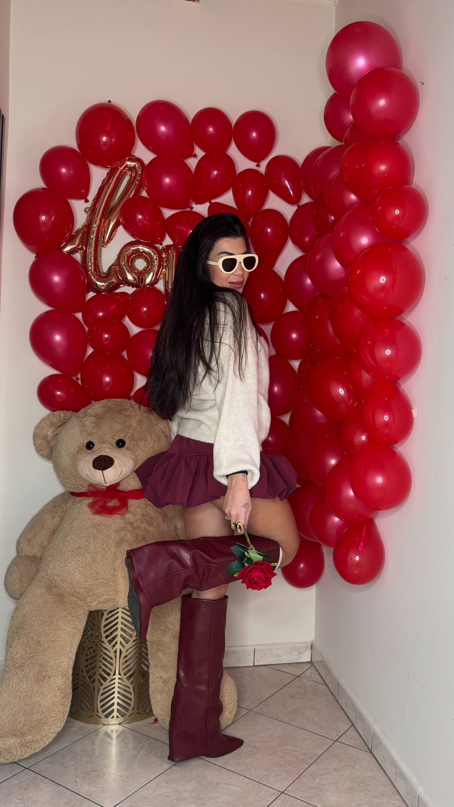 Gonna/pantalone BONBON bordeaux