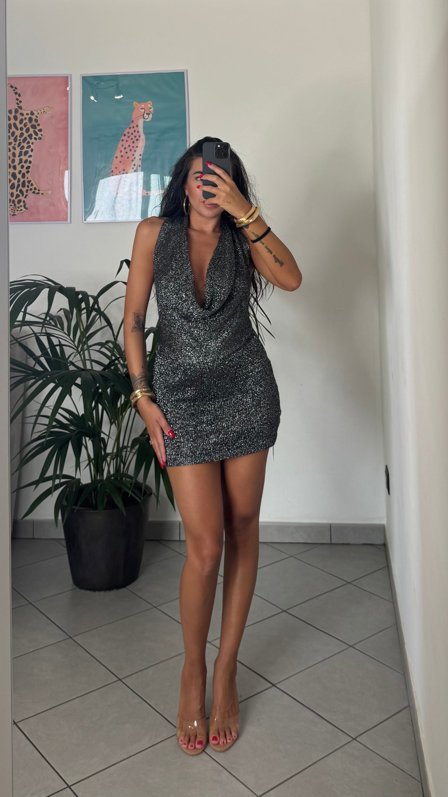 Dress SANTANA lurex nero
