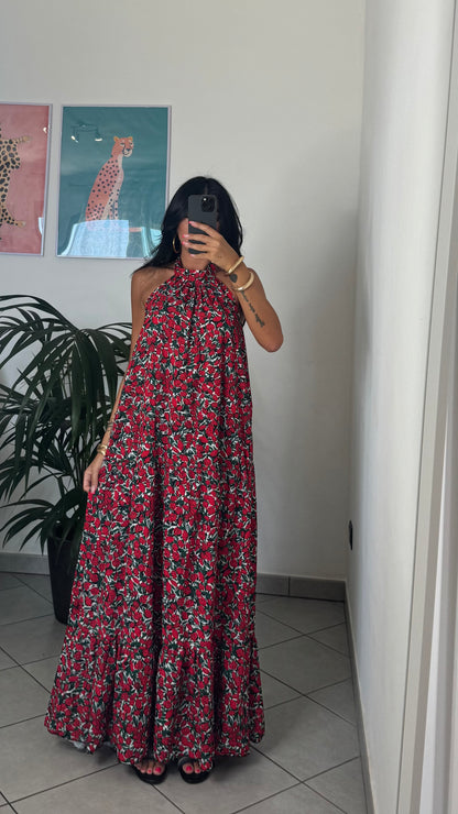 Dress ANASTASIA fiori rossi