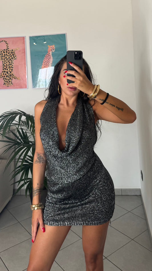 Dress SANTANA lurex nero
