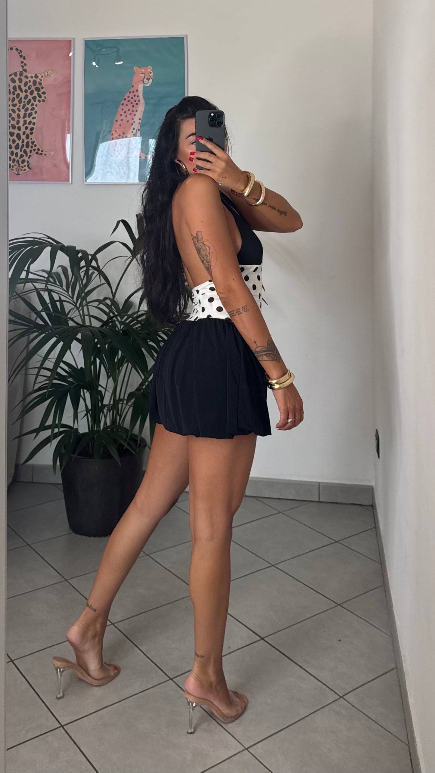 Dress POIS fondo nero