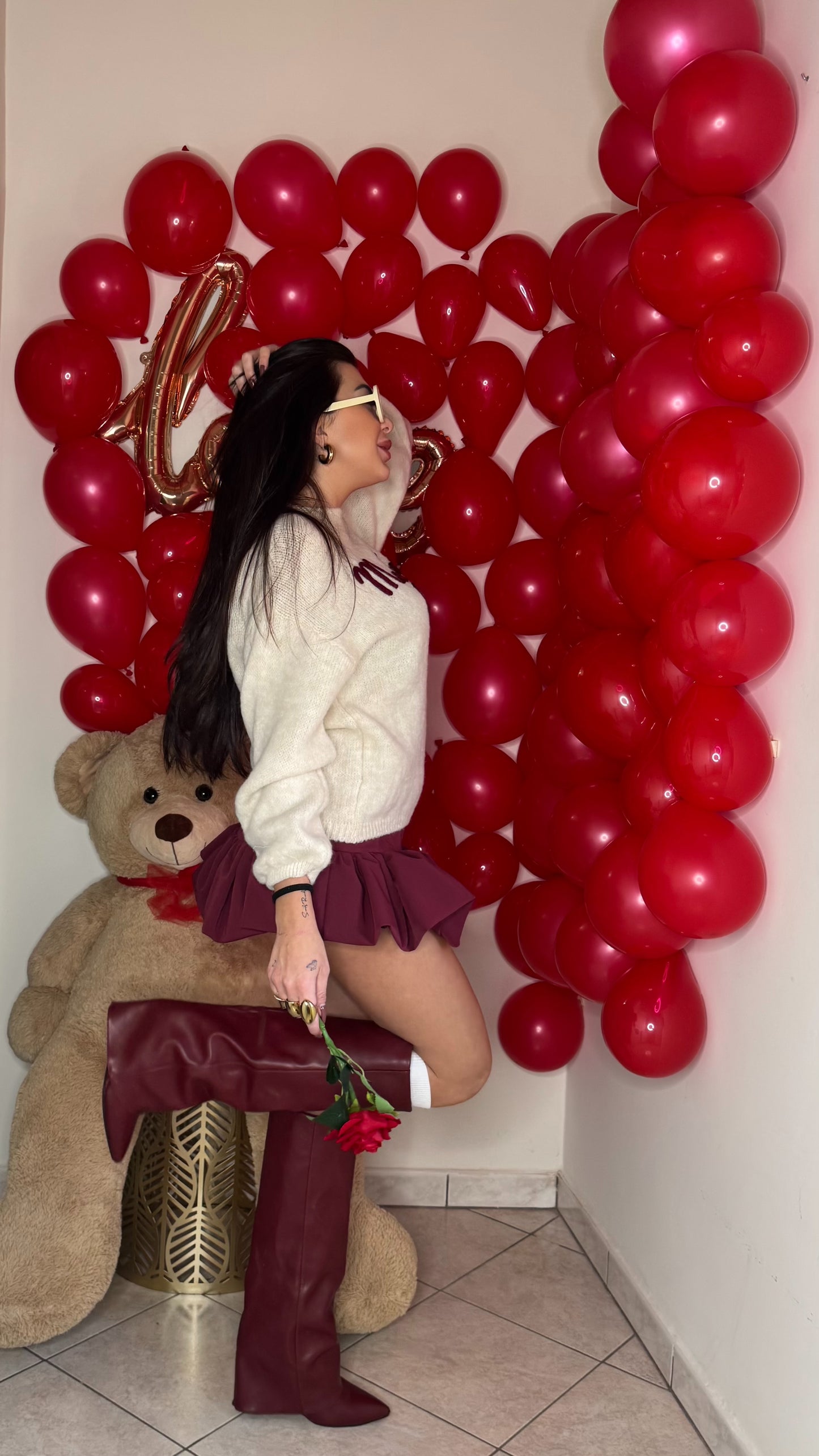 Gonna/pantalone BONBON bordeaux