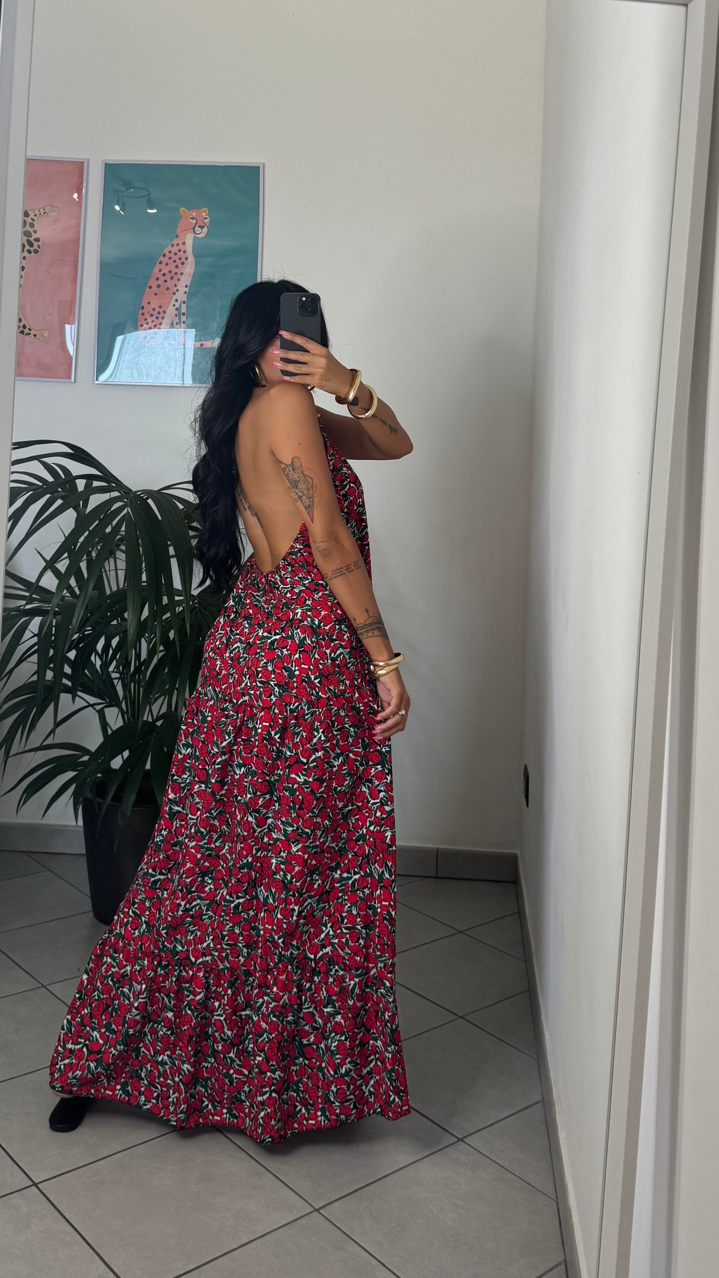 Dress ANASTASIA fiori rossi
