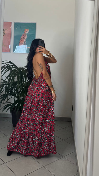 Dress ANASTASIA fiori rossi